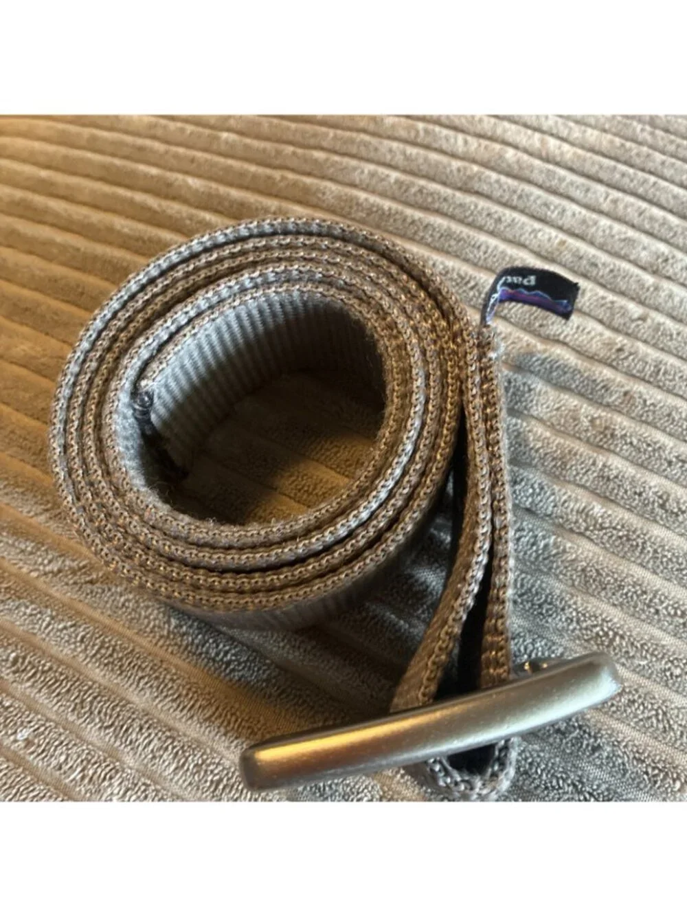 Patagonia Gray Tech Web Belt Nylon Tactical Hiking Aluminum Buckle 39” Strap